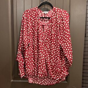 Red Patterned Women's Top